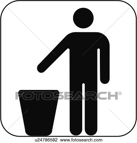 Stock Image - Litter bin symbol, artwork. Fotosearch