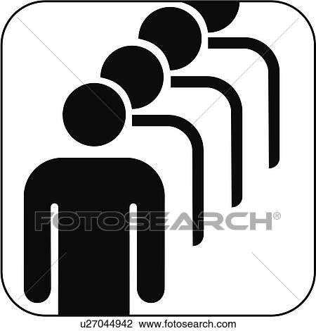 Stock Image - Male queue symbol, artwork. Fotosearch