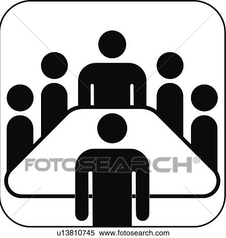 Stock Photography - Meeting room symbol, artwork. Fotosearch