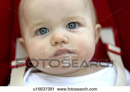 Stock Image - Messy baby. Fotosearch
