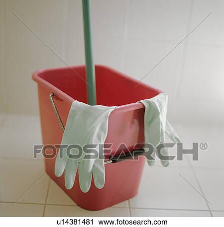 Stock Image - Mop and bucket. Fotosearch