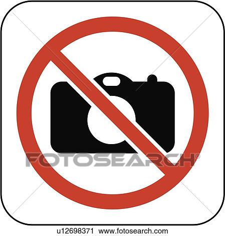 Stock Image - No cameras symbol, artwork. Fotosearch
