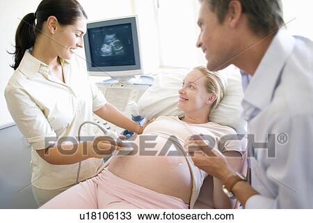 Stock Image - Obstetric ultrasound. Fotosearch