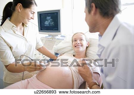 Stock Image - Obstetric ultrasound. Fotosearch