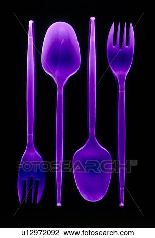 Stock Image - Plastic cutlery. Fotosearch