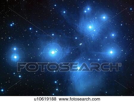 Stock Photo - Pleiades star cluster (M45). Fotosearch