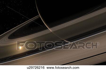 Stock Photograph - Saturn's rings, artwork. Fotosearch