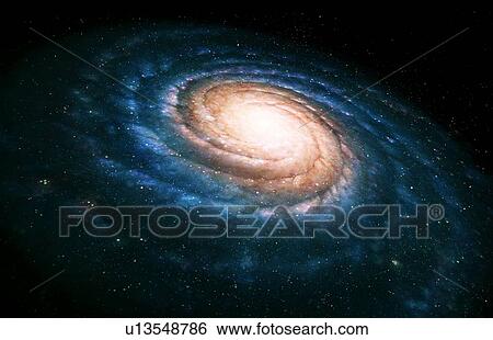Stock Photograph - Spiral galaxy, artwork. Fotosearch