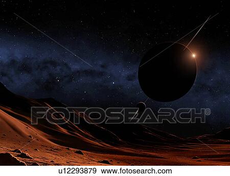 Stock Photo - Star eclipse, artwork. Fotosearch