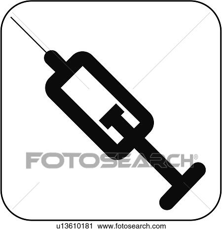 Stock Image - Syringe symbol, artwork. Fotosearch