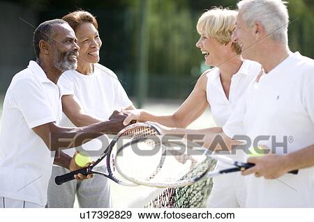 Stock Photo - Tennis players. Fotosearch