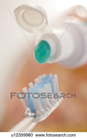 Stock Image - Toothbrush and toothpaste. Fotosearch