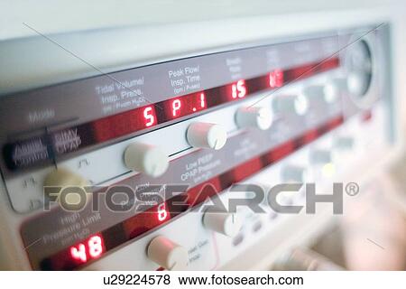 Stock Photo - Ventilator machine controls. Fotosearch