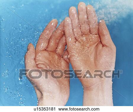 Stock Image - Washing hands. Fotosearch