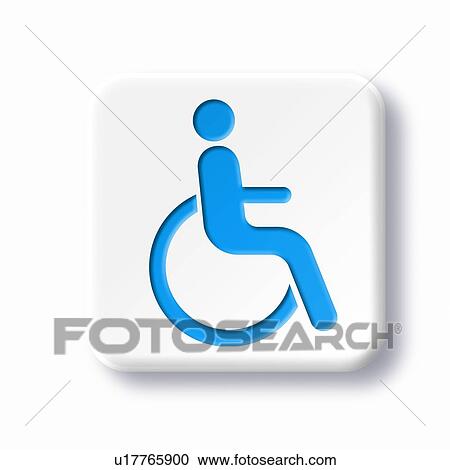 Stock Image - Wheelchair symbol, artwork. Fotosearch