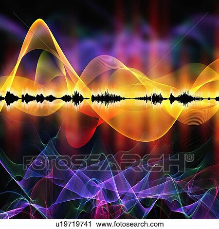 Stock Image - Abstract sound waves. Fotosearch