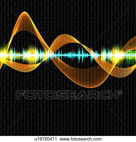 Stock Image - Abstract sound waves. Fotosearch
