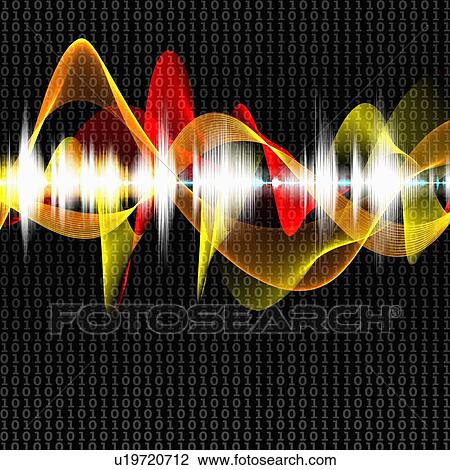 Stock Image - Abstract sound waves. Fotosearch