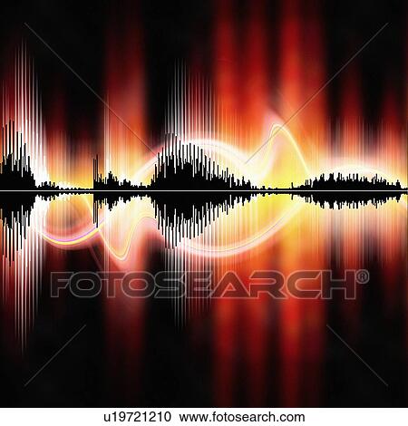 Stock Image - Abstract sound waves. Fotosearch