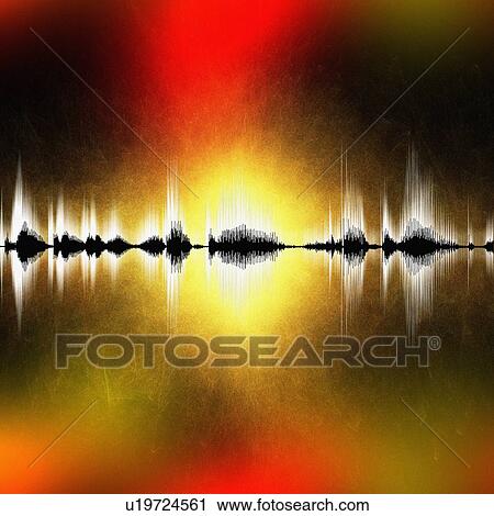 Stock Image - Abstract sound waves. Fotosearch