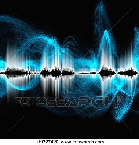 Stock Image - Abstract sound waves. Fotosearch