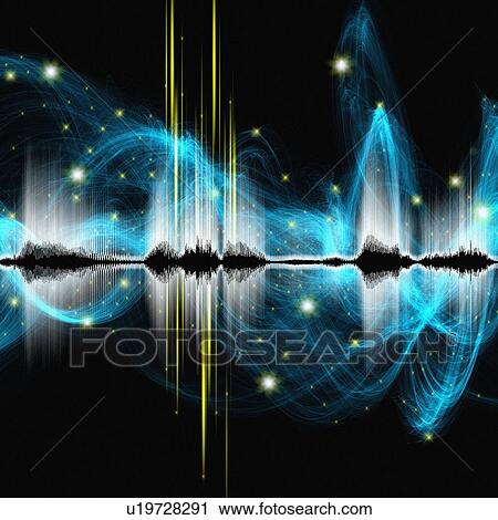 Stock Image - Abstract sound waves. Fotosearch