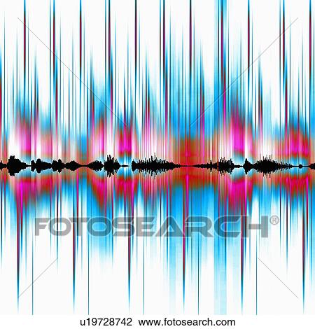 Stock Image - Abstract sound waves. Fotosearch