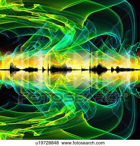 Stock Photo - Abstract sound waves. Fotosearch