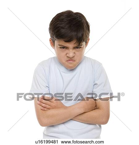 Stock Image - Angry boy. Fotosearch