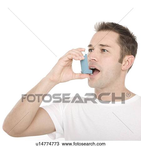 Asthma inhaler use View Large Photo Image Stock Image - Asthma inhaler use. Fotosearch