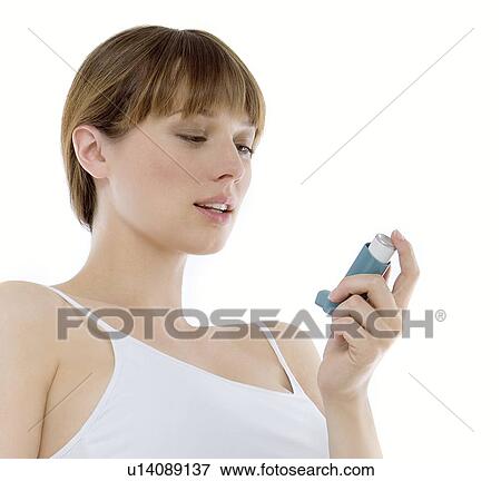Stock Photo - Asthmatic pregnant woman. Fotosearch