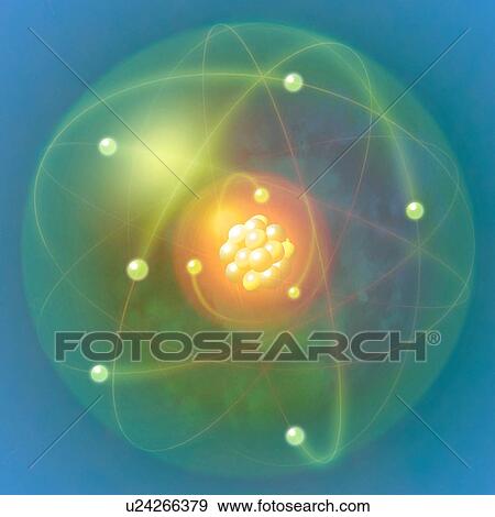 Stock Photo - Atomic structure, conceptual artwork. Fotosearch