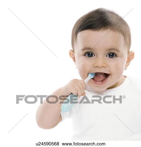 Baby boy with toothbrush View Large Photo Image Stock Photo - Baby boy with toothbrush. Fotosearch