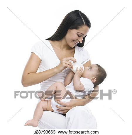 Stock Image - Bottle-feeding. Fotosearch