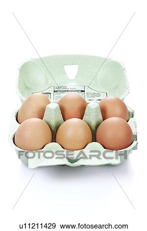 Stock Photo - Box of six eggs. Fotosearch