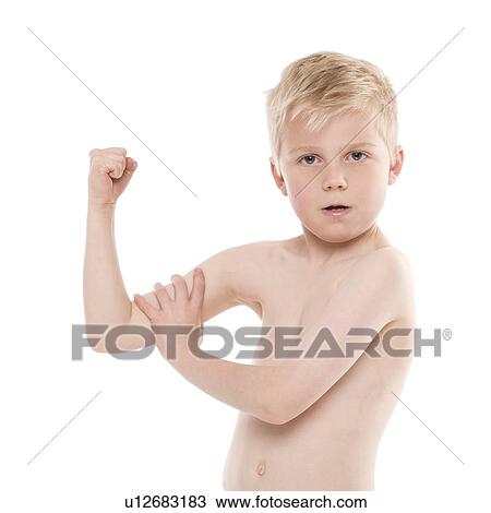 Boy flexing his biceps View Large Photo Image Stock Image - Boy flexing his biceps. Fotosearch