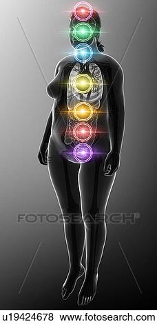 Chakra energy points, illustration View Large Photo Image Stock Photo - Chakra energy points, illustration. Fotosearch