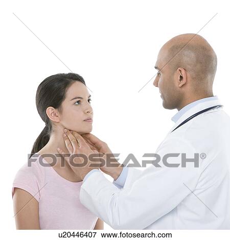 Checking for swollen glands View Large Photo Image Stock Photo - Checking for swollen glands. Fotosearch