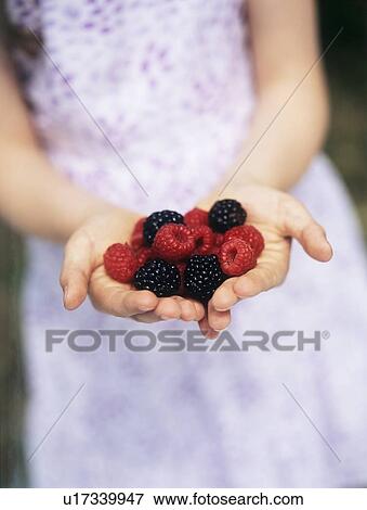 Child holding berries View Large Photo Image Stock Photo - Child holding berries. Fotosearch