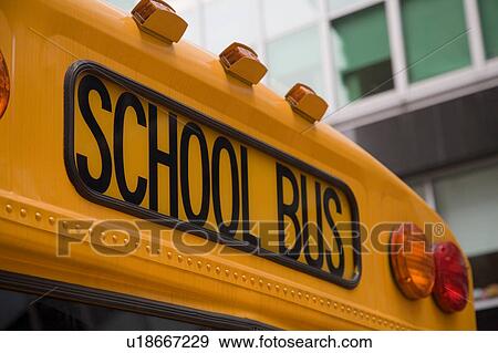 Close up detail of yellow school bus, New York, USA View Large Photo Image Stock Photo - Close up detail of yellow school bus, New York, USA. Fotosearch