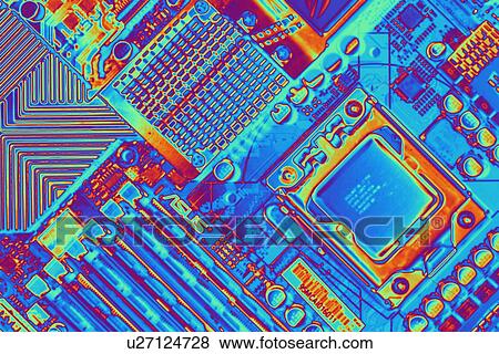 Stock Photo - Computer motherboard with core i7 CPU. Fotosearch