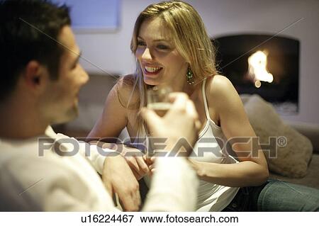 Stock Photo - Couple drinking champagne. Fotosearch