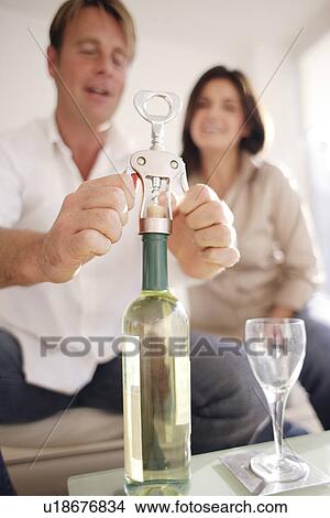 Picture - Couple drinking wine. Fotosearch
