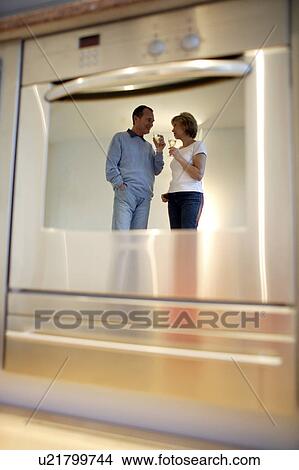 Picture - Couple drinking wine. Fotosearch