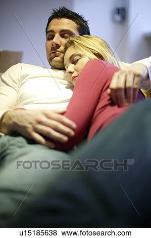 Stock Photo - Couple sleeping. Fotosearch