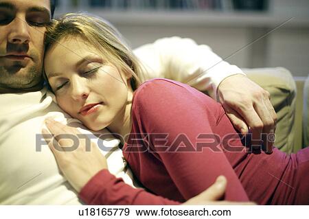Couple sleeping View Large Photo Image Stock Photo - Couple sleeping. Fotosearch