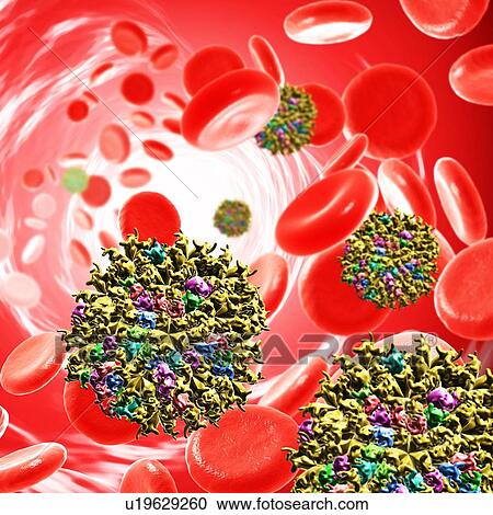 Stock Image - Cucumber mosaic virus, illustration. Fotosearch