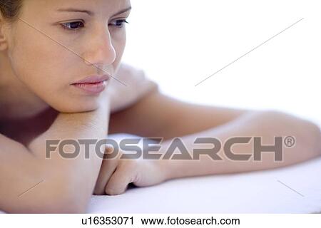 Stock Image - Depressed woman. Fotosearch