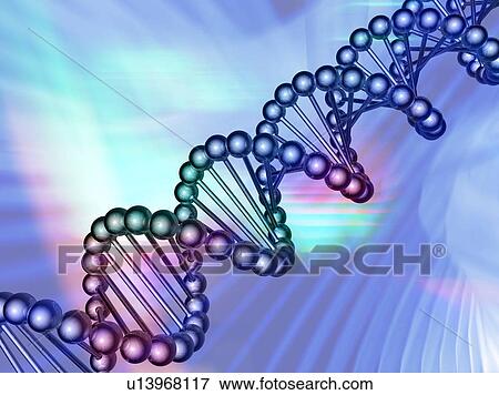 Stock Photo - DNA strand, artwork. Fotosearch