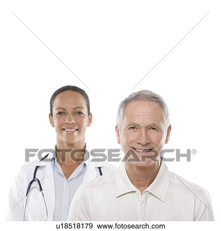 Doctor and senior man View Large Photo Image Stock Photo - Doctor and senior man. Fotosearch